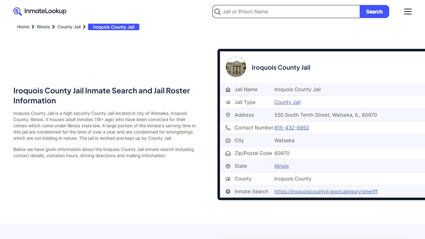 Iroquois County Jail (IL) Inmate Search Illinois - Inmate Lookup